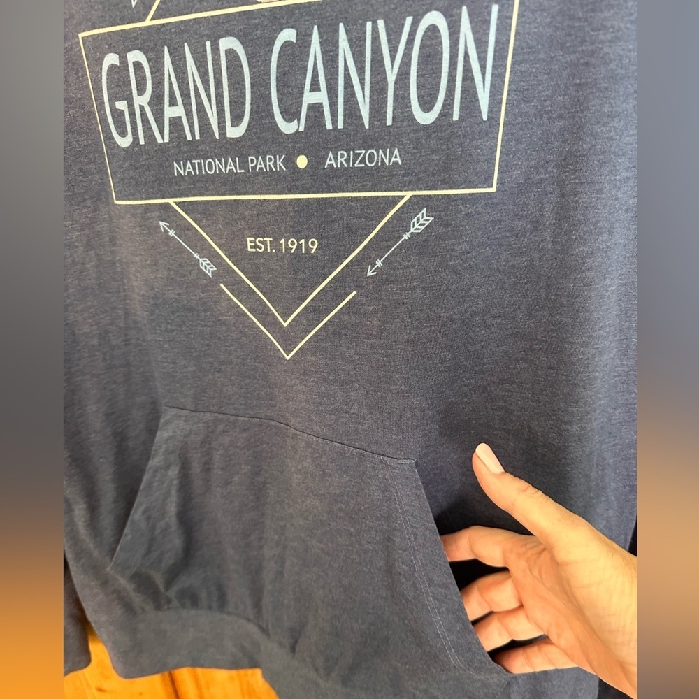 Kastlfel Blue Grand Canyon Pullover Hoodie Sz Large Thumb Holes Lightweight - Picture 4 of 8